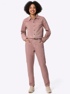 Overalls|heine Jumpsuit mit Druckknopfleiste hortensie