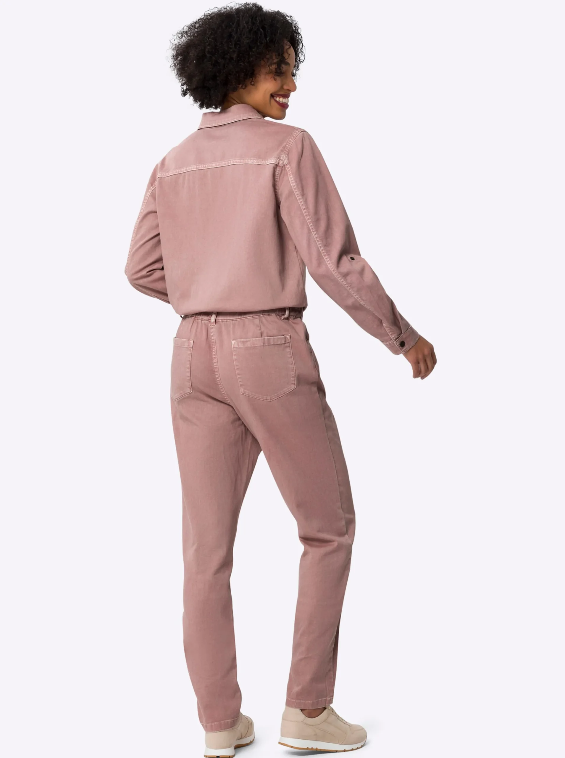 Overalls|heine Jumpsuit mit Druckknopfleiste hortensie