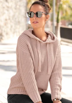 Strandmode|Pullover|LASCANA Kapuzenpullover beige