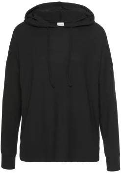 Pullover|LASCANA Kapuzenpullover schwarz