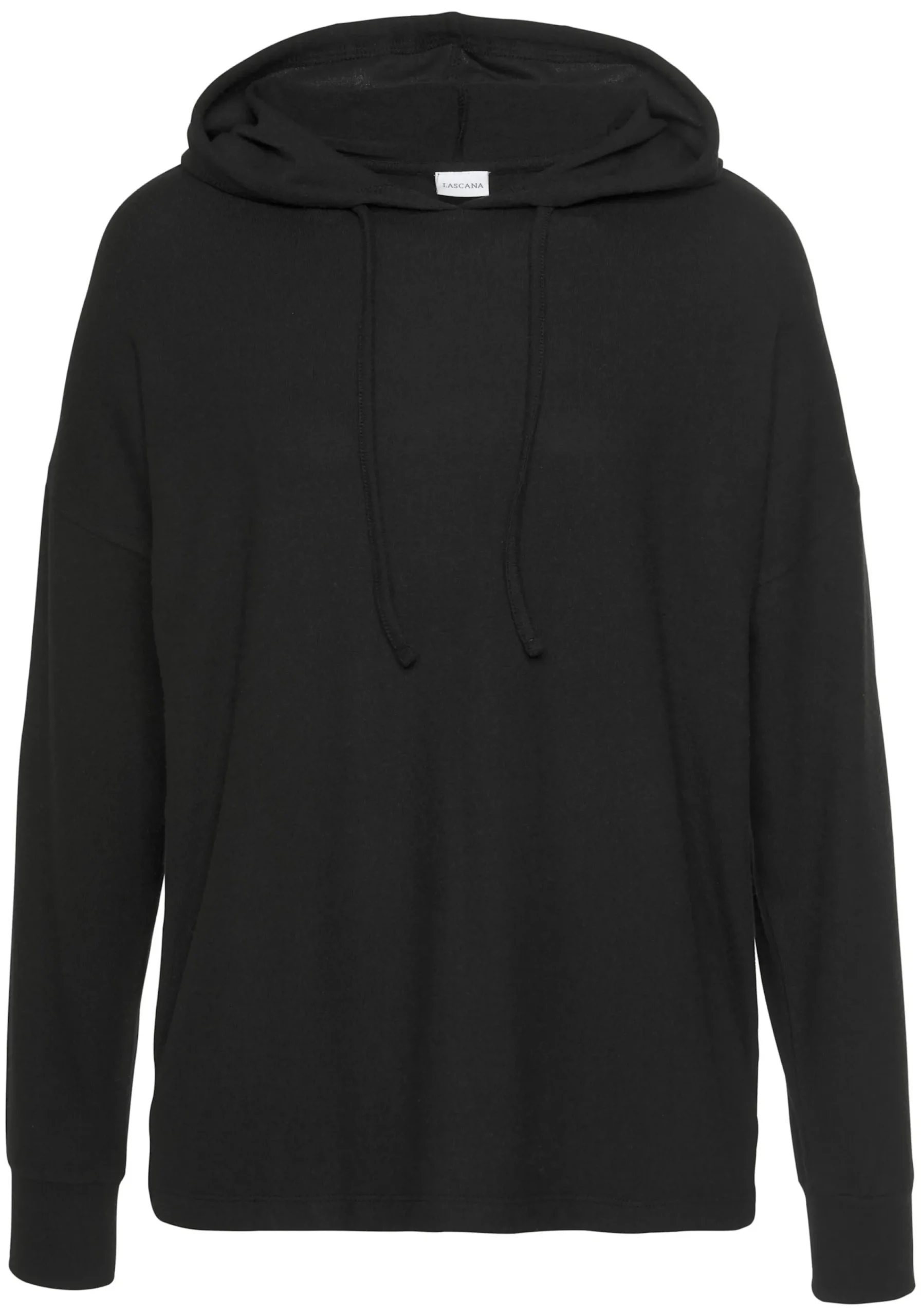 Pullover|LASCANA Kapuzenpullover schwarz