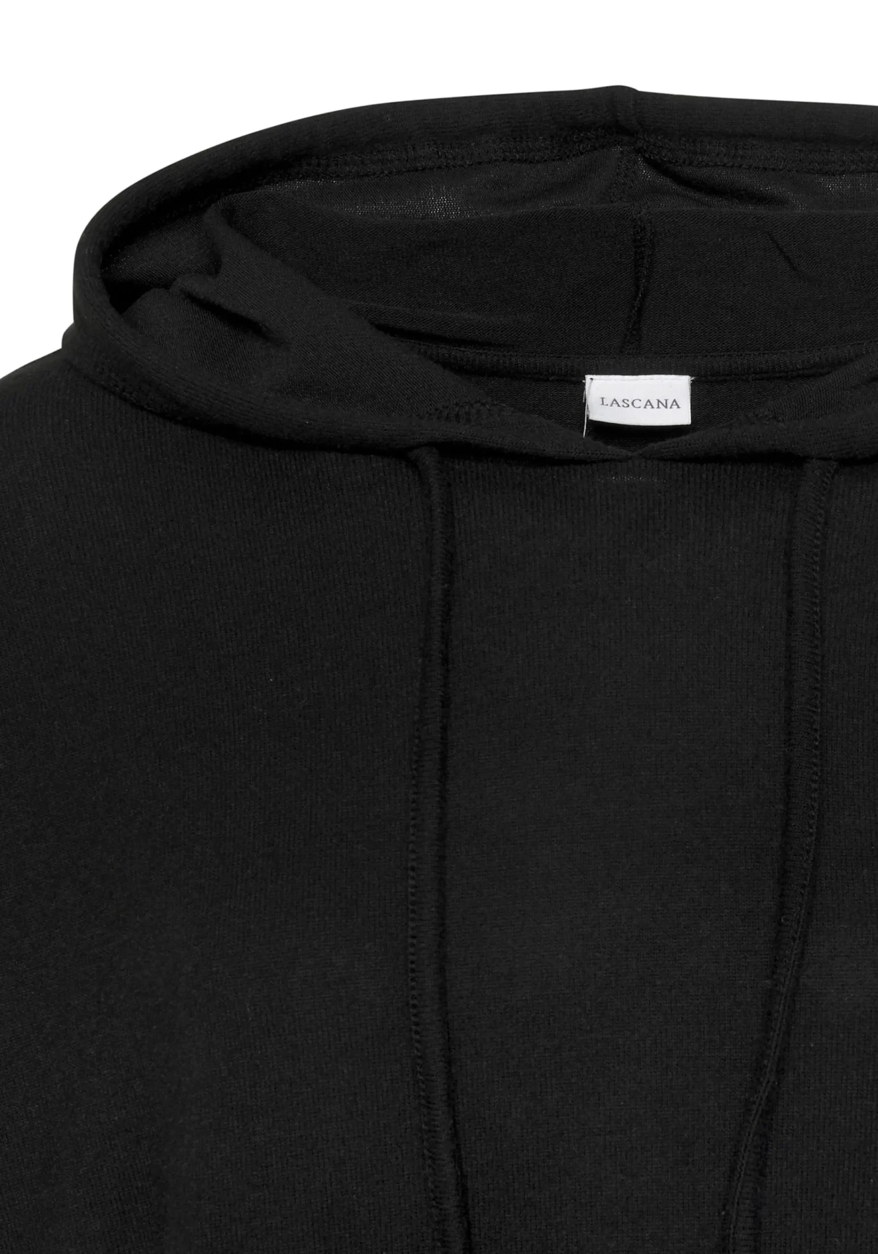 Pullover|LASCANA Kapuzenpullover schwarz