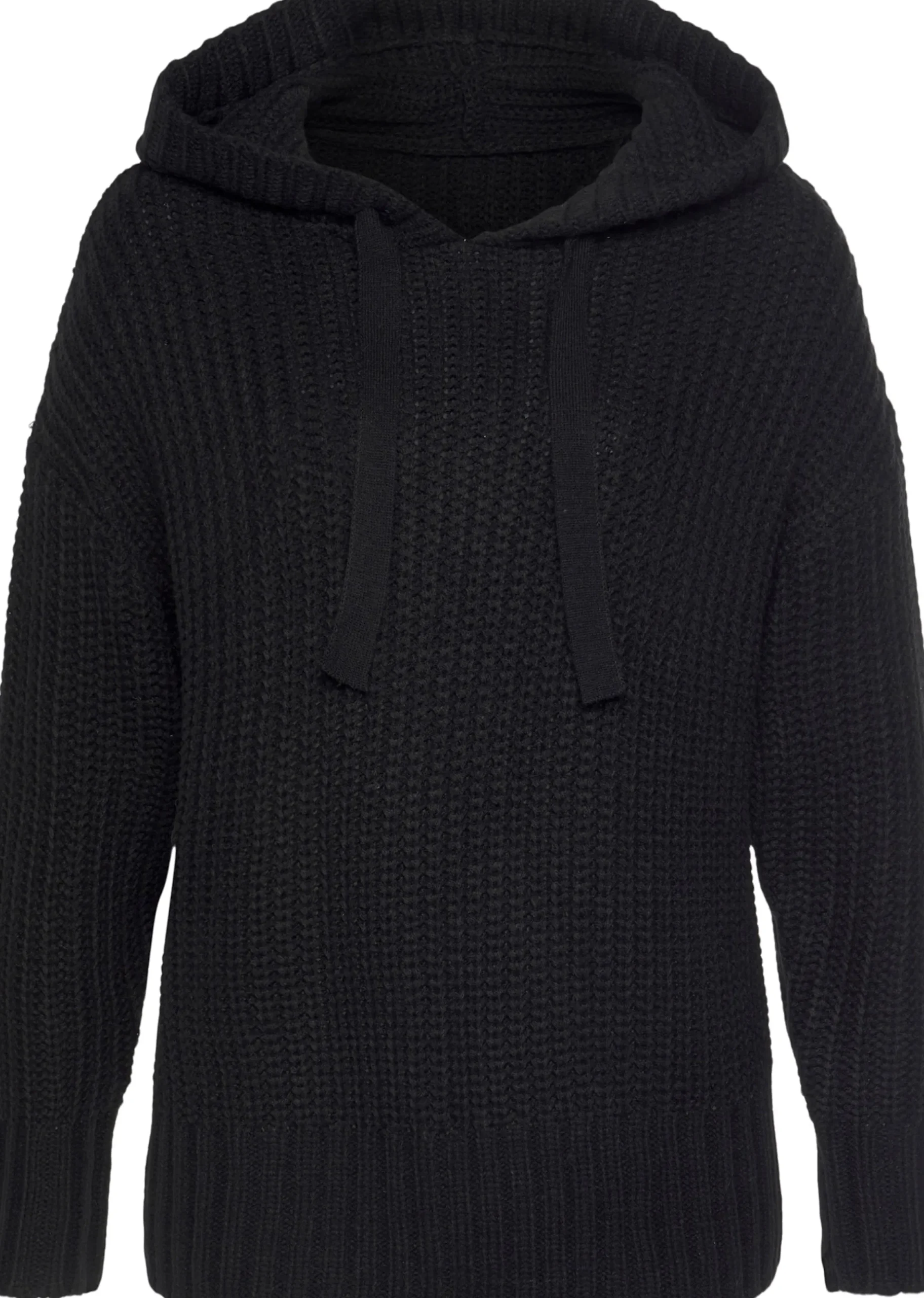Pullover|LASCANA Kapuzenpullover schwarz