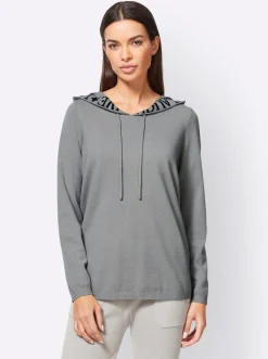 Pullover|heine Kapuzenpullover steingrau-meliert