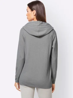 Pullover|heine Kapuzenpullover steingrau-meliert