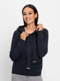 Pullover|heine Kapuzenpullover in Flausch-Qualität marine