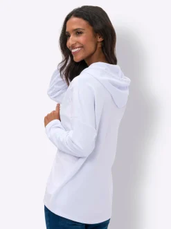 Pullover|Shirts|heine Kapuzenshirt im Oversize-Schnitt weiß