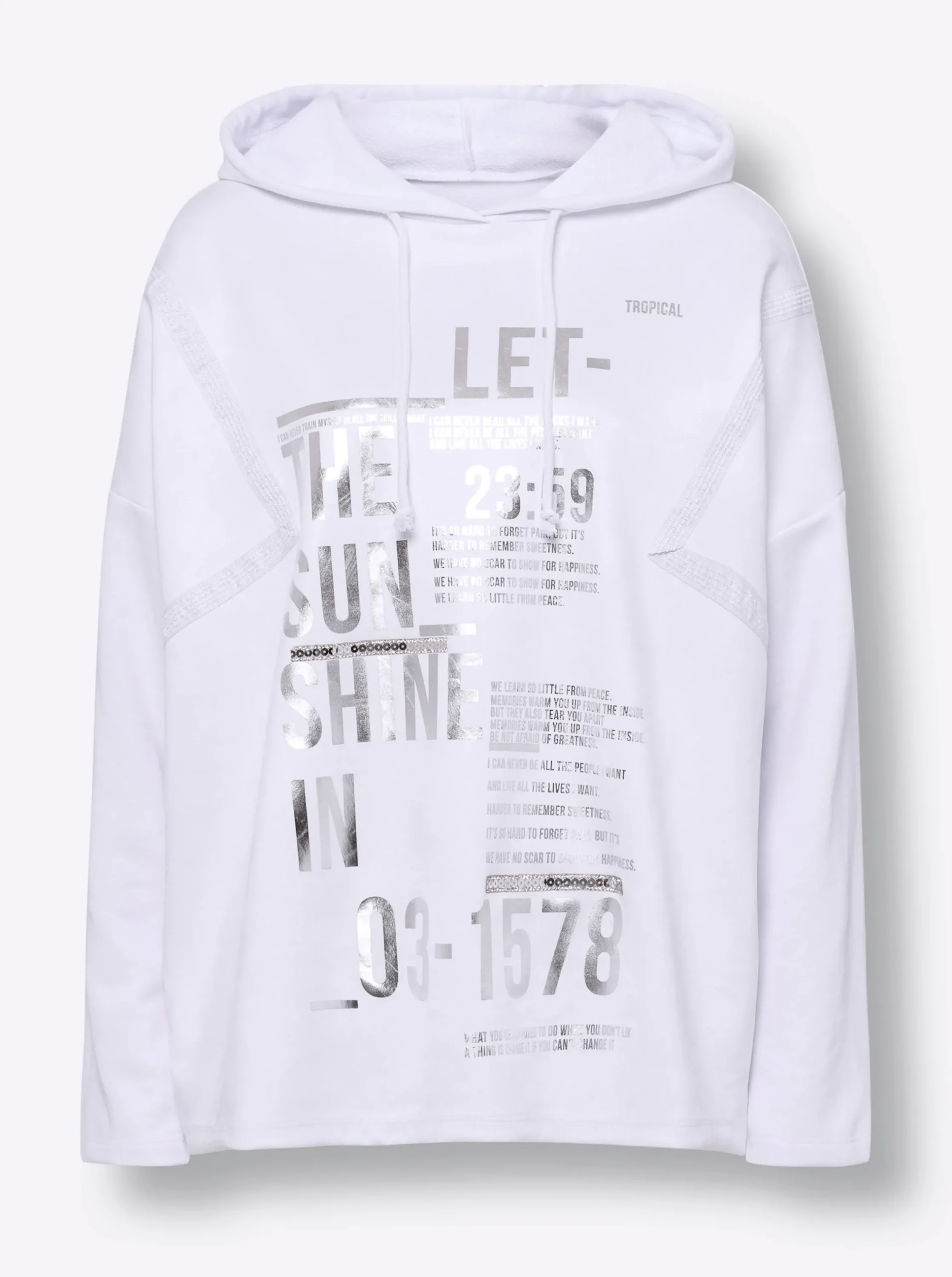 Pullover|Shirts|heine Kapuzenshirt im Oversize-Schnitt weiß