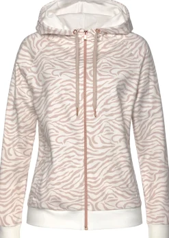 Shirts|LASCANA Kapuzensweatjacke beige-nougat