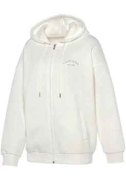 Homewear|LASCANA Kapuzensweatjacke beige