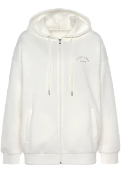 Homewear|LASCANA Kapuzensweatjacke beige