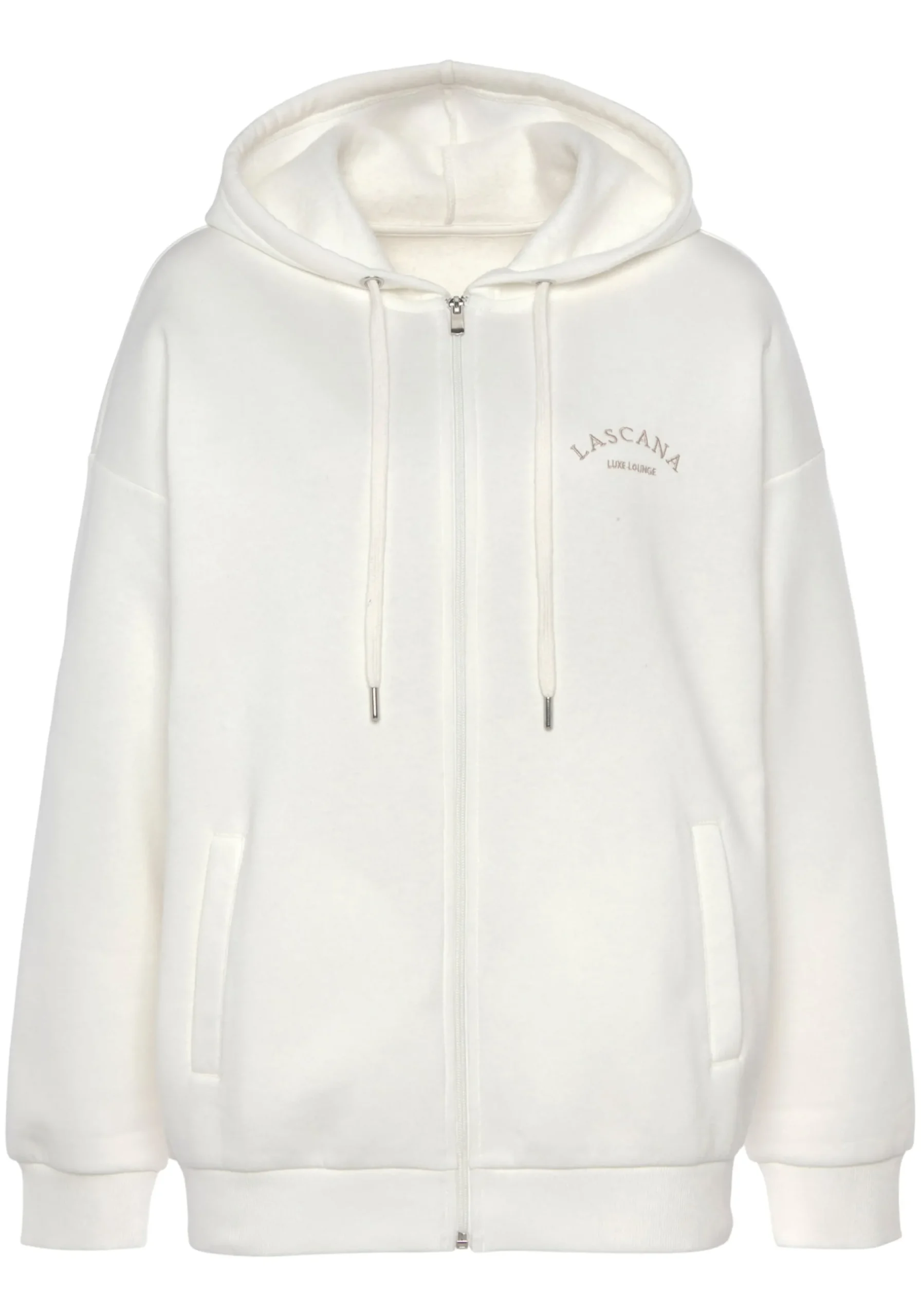 Homewear|LASCANA Kapuzensweatjacke beige