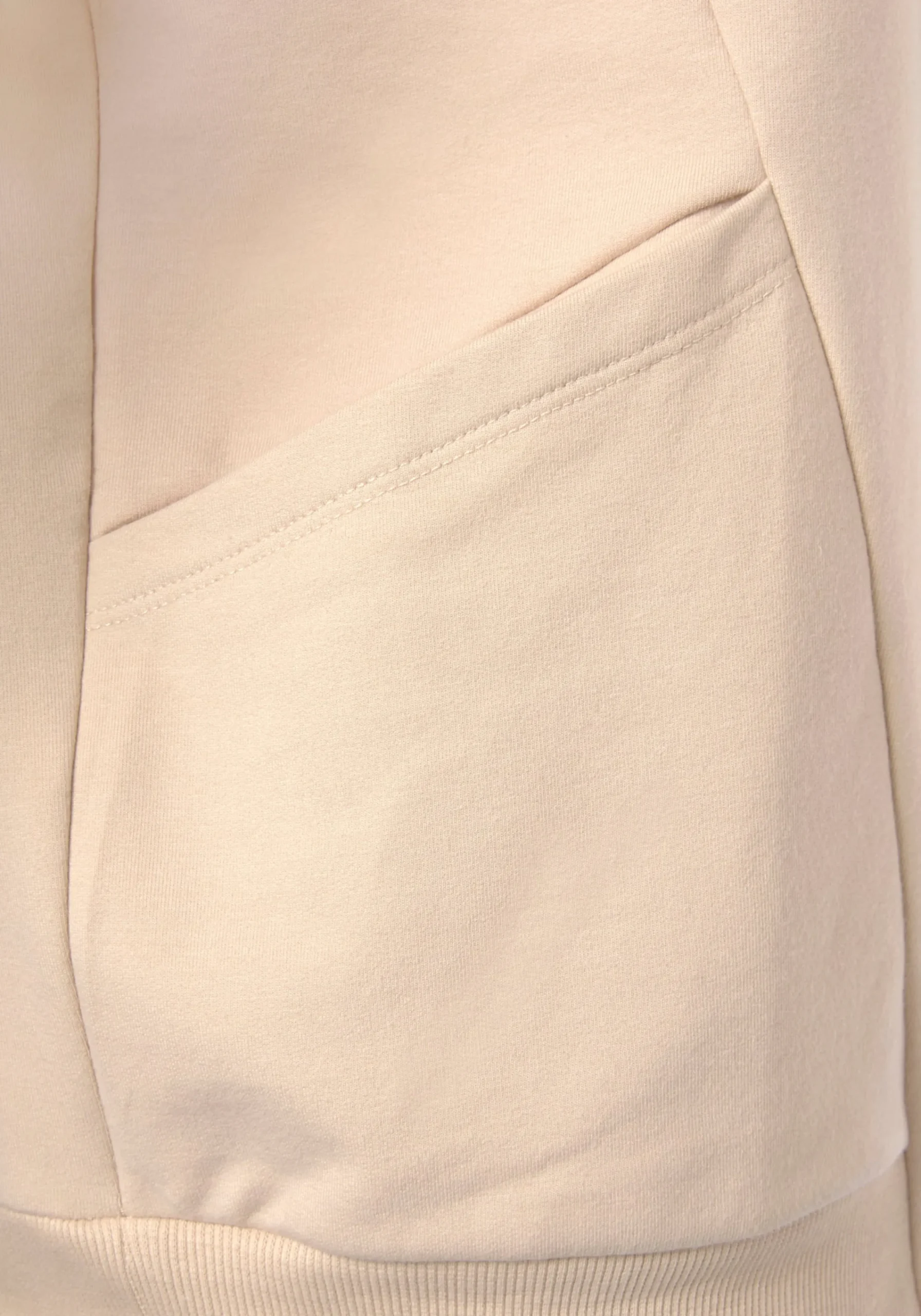 Jacken|Shirts| Kapuzensweatjacke beige