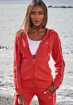 Homewear|Homewear|H.I.S Kapuzensweatjacke rot