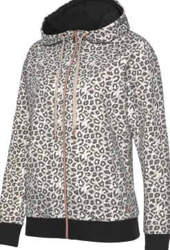 Homewear|Homewear|LASCANA Kapuzensweatjacke beige-schwarz