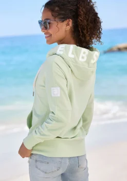 Homewear|Strandmode|Elbsand Kapuzensweatjacke pastellgrün