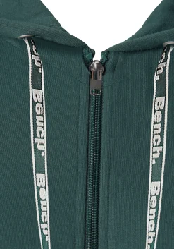 Jacken|Shirts| Kapuzensweatjacke dunkelgrün-hellgrau