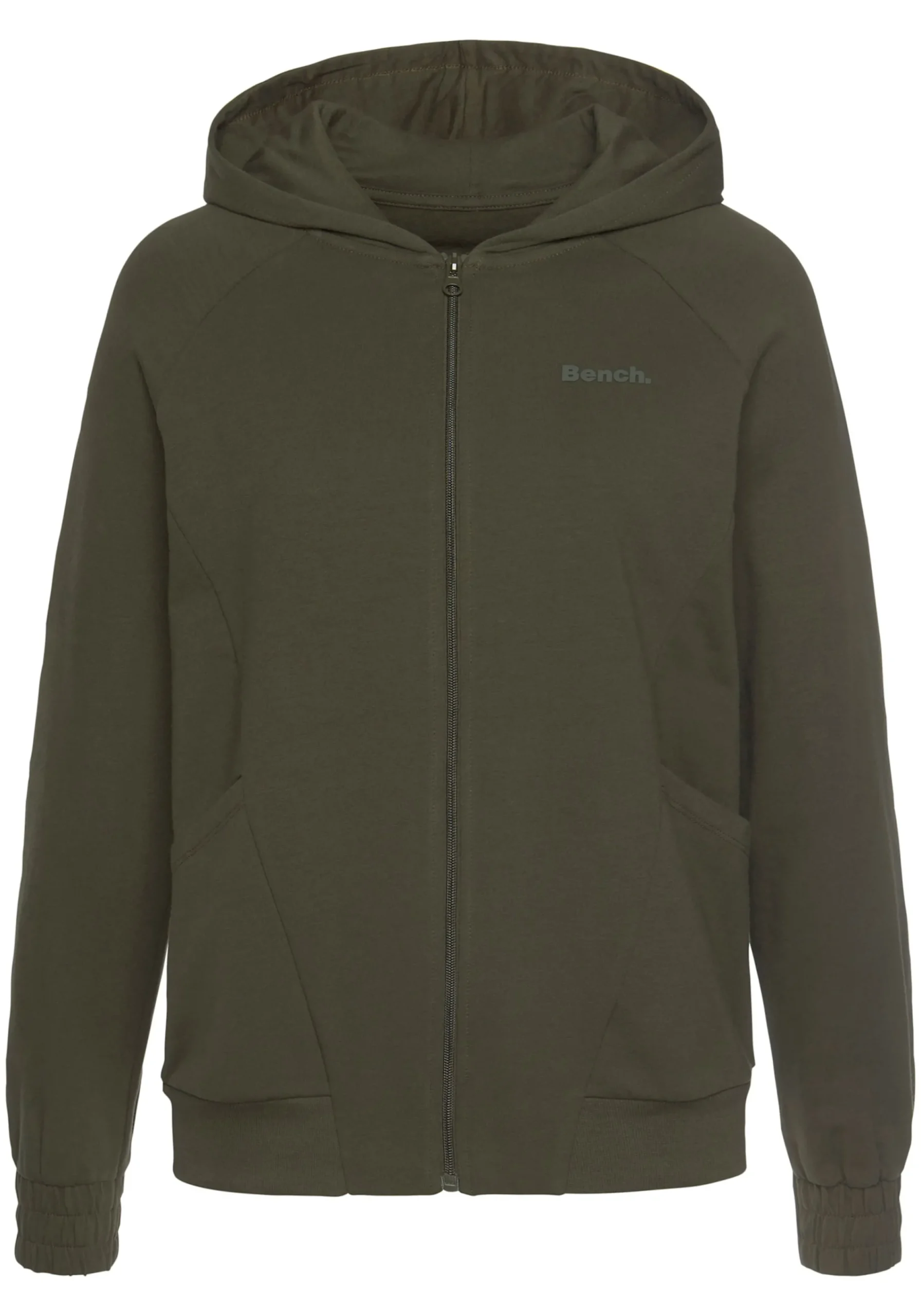Jacken|Shirts| Kapuzensweatjacke dunkelgrün