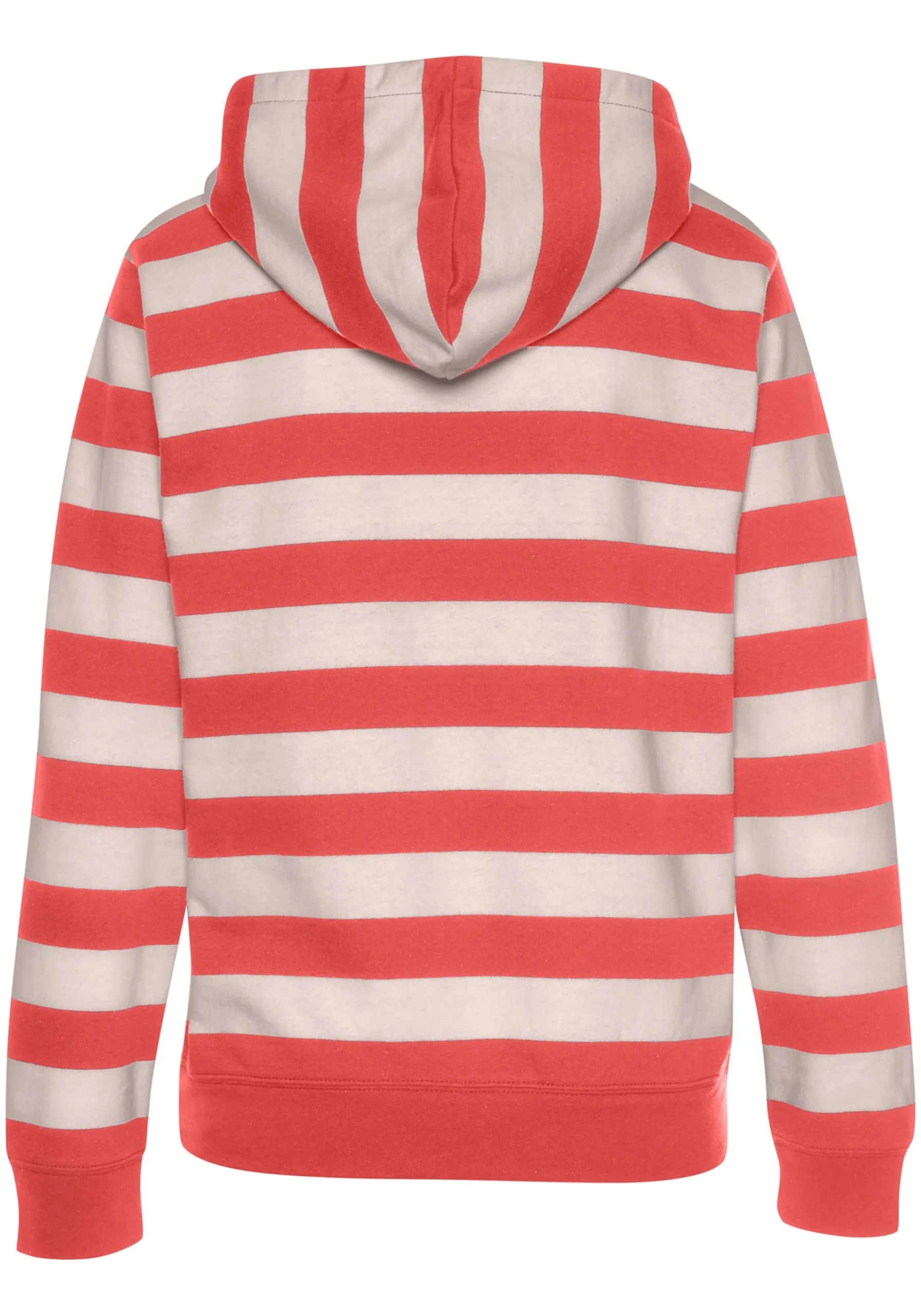 Shirts|H.I.S Kapuzensweatshirt rot-nougat-gestreift