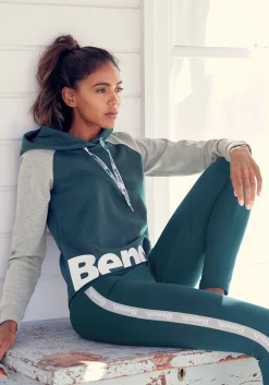 Pullover| Kapuzensweatshirt dunkelgrün-grau