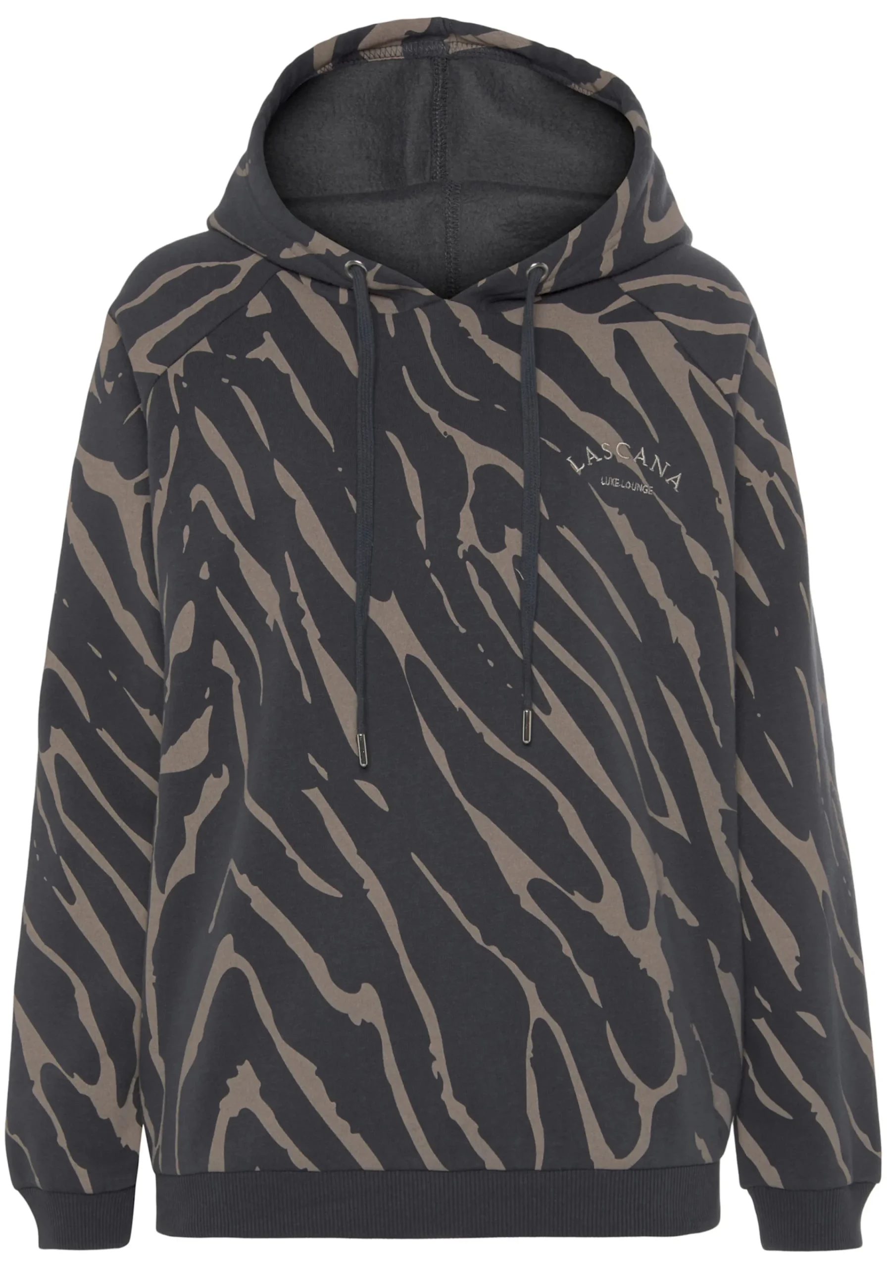 Strandmode|LASCANA Kapuzensweatshirt dunkelgrau-taupe