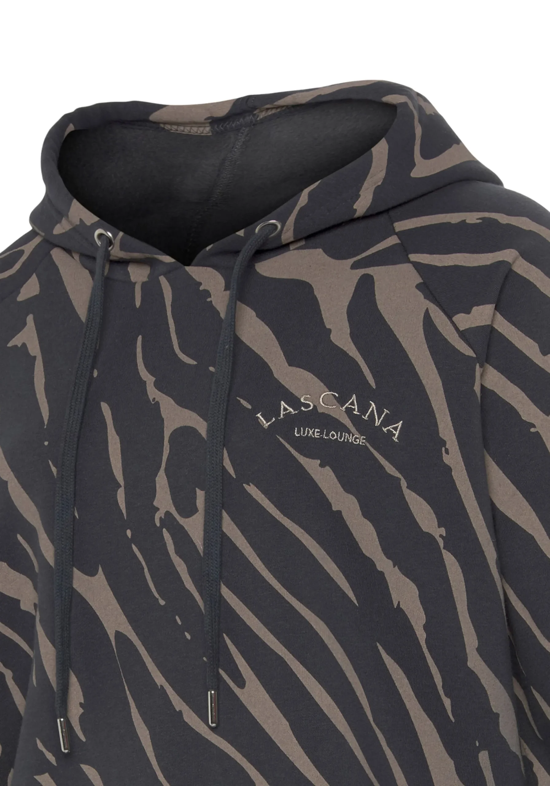 Strandmode|LASCANA Kapuzensweatshirt dunkelgrau-taupe