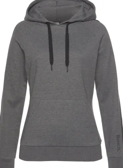 Pullover| Kapuzensweatshirt anthrazit-meliert-schwarz
