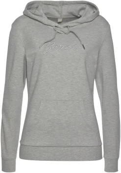 Pullover| Kapuzensweatshirt hellgrau-meliert