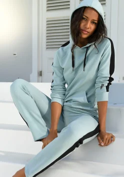 Homewear|Homewear| Kapuzensweatshirt mint-schwarz