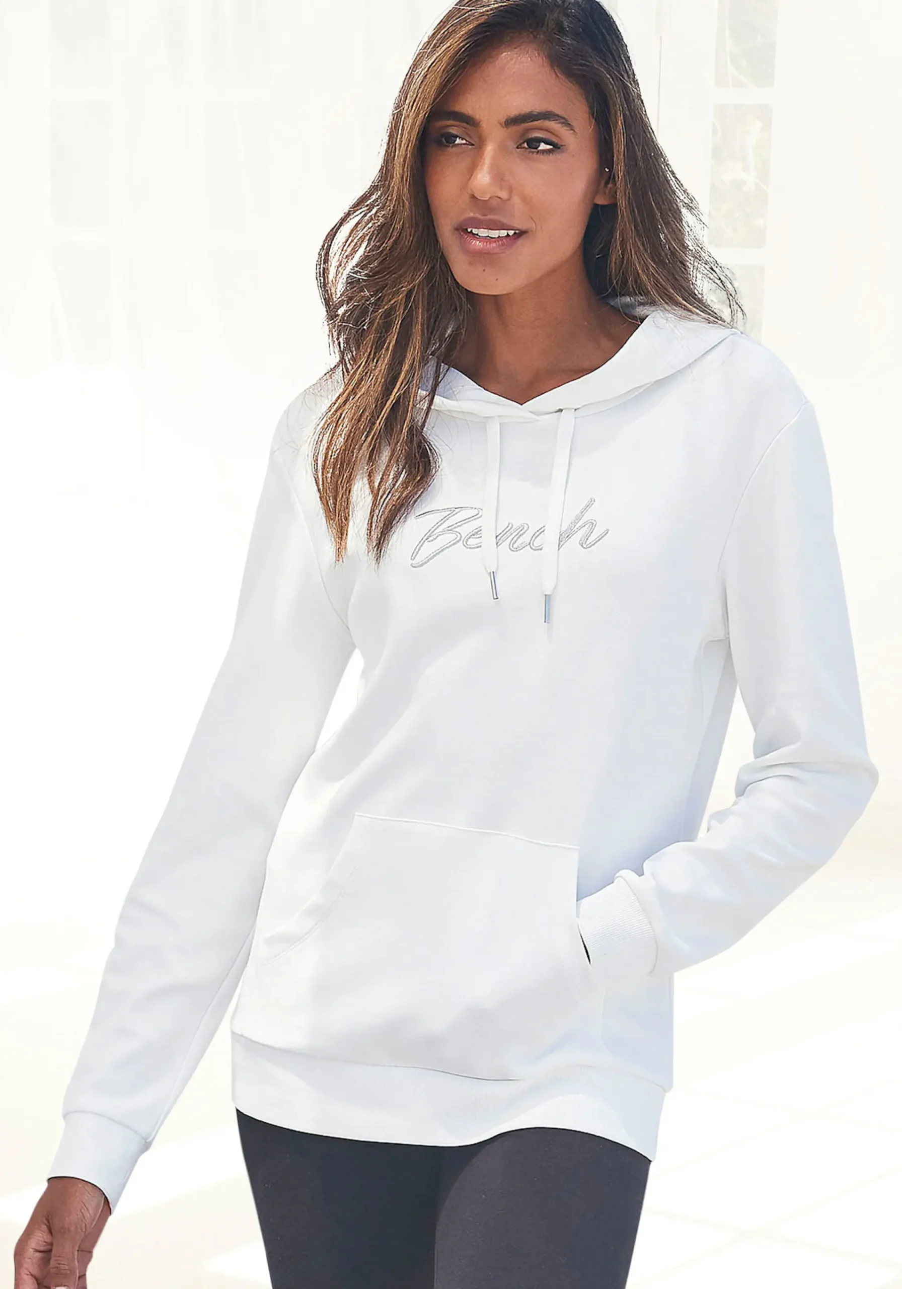 Pullover| Kapuzensweatshirt ecru