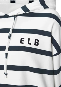 Strandmode|Pullover|Elbsand Kapuzensweatshirt weiß-marine
