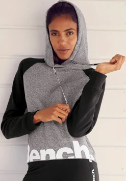 Pullover|Shirts| Kapuzensweatshirt grau-schwarz