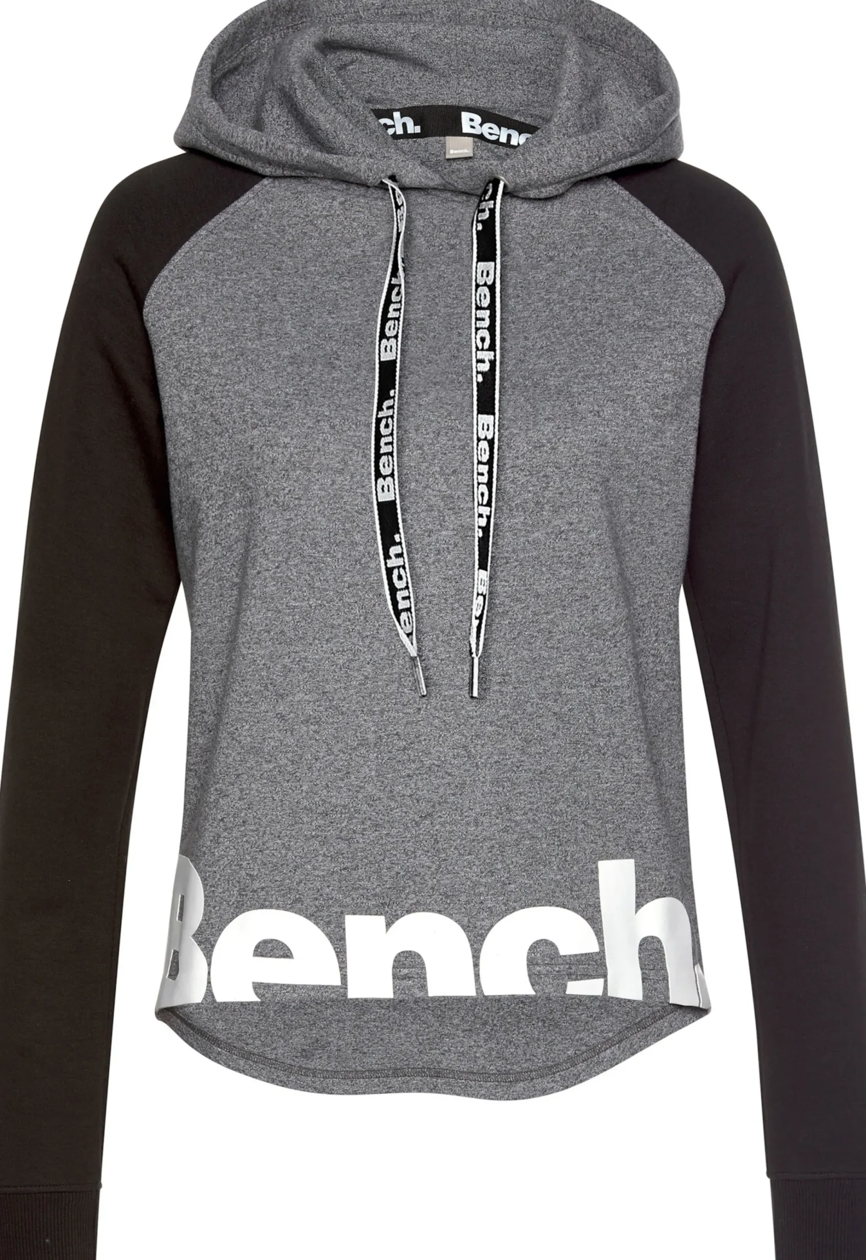 Pullover|Shirts| Kapuzensweatshirt grau-schwarz