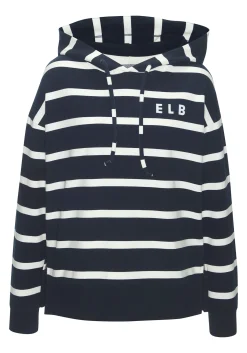 Pullover|Shirts|Elbsand Kapuzensweatshirt marine-weiß