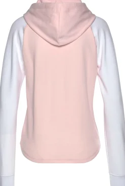 Pullover| Kapuzensweatshirt weiß-rosa