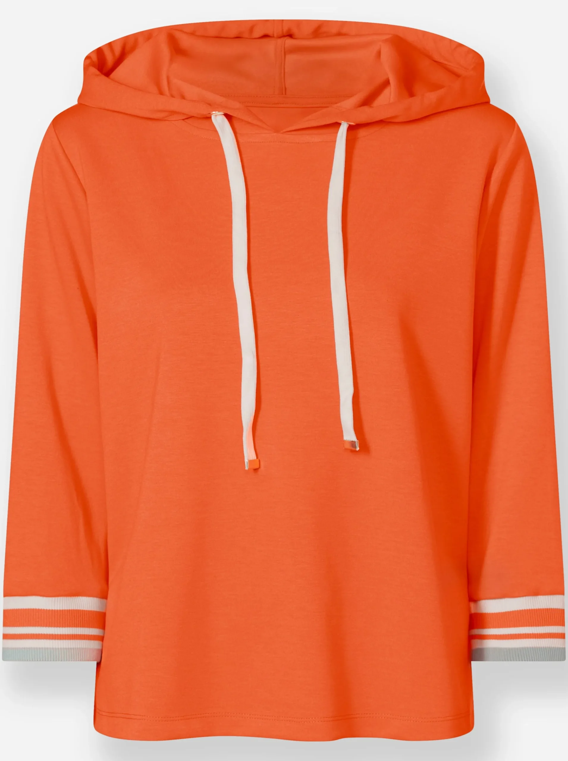 Shirts|heine Kapuzensweatshirt mit kontrastfarbenen Bündchen orange