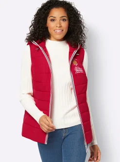 Jacken| Kapuzenweste mit Adventure-Aufdruck rot