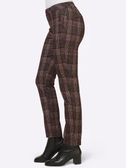 Jeans|heine Karohose braun-schwarz-kariert