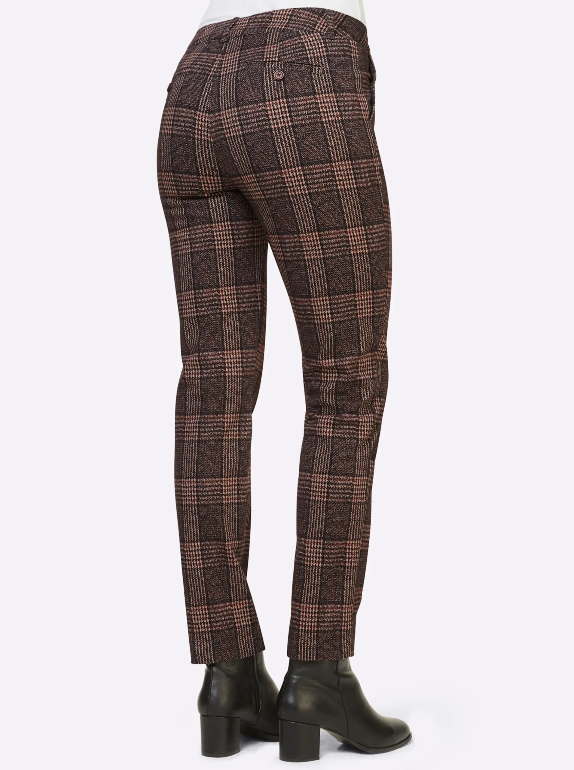 Jeans|heine Karohose braun-schwarz-kariert
