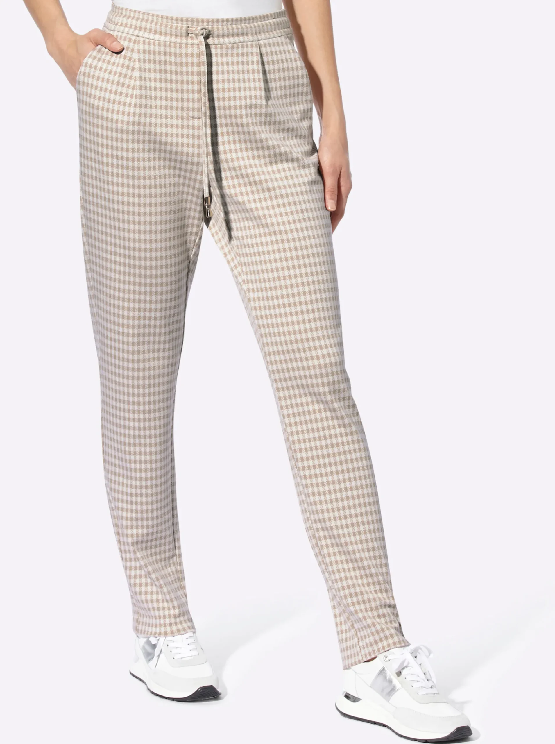 Hosen|heine Karohose beige-ecru-kariert