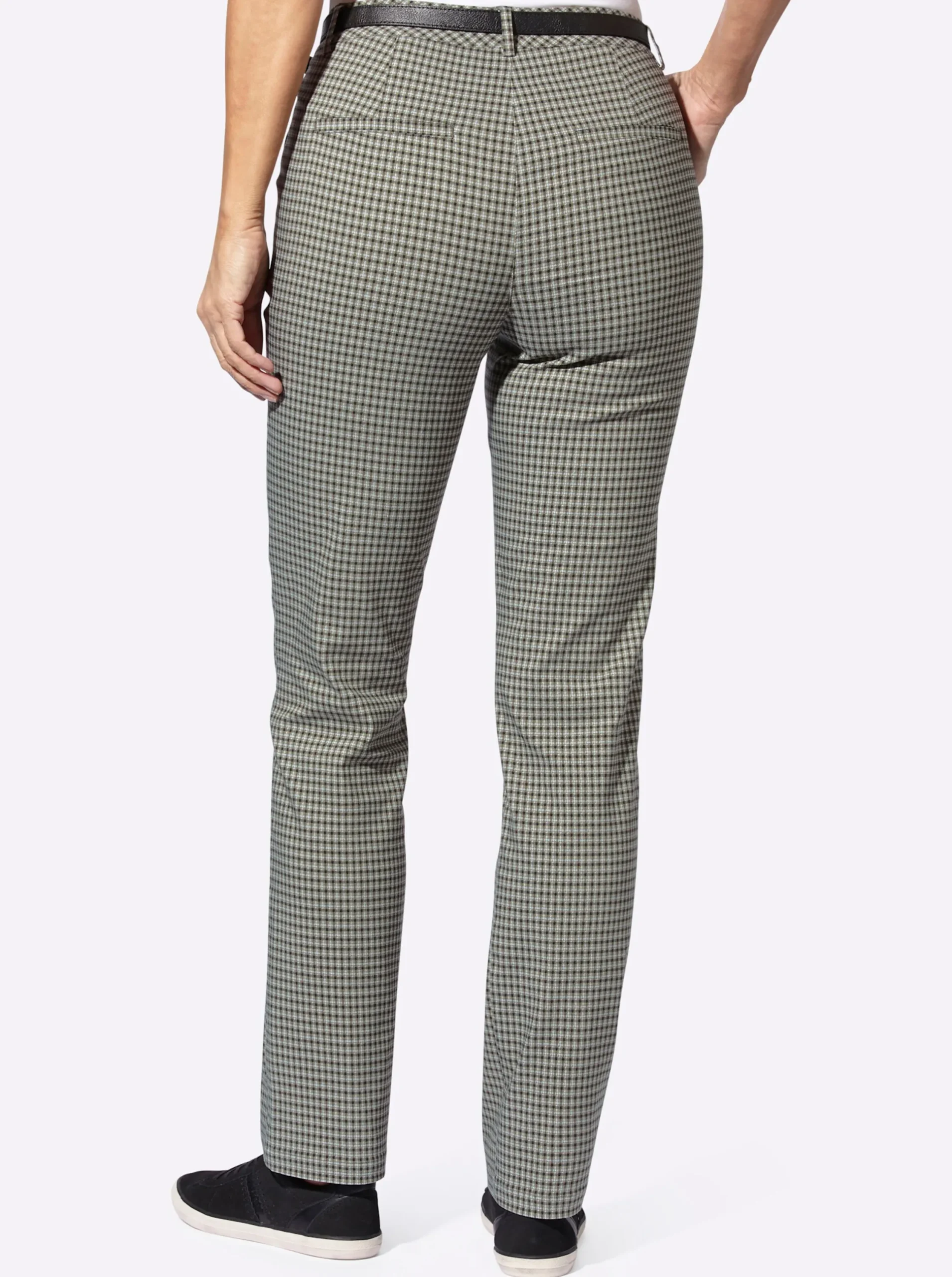 Hosen| Karohose in Koffer-Qualität khaki-schwarz-kariert