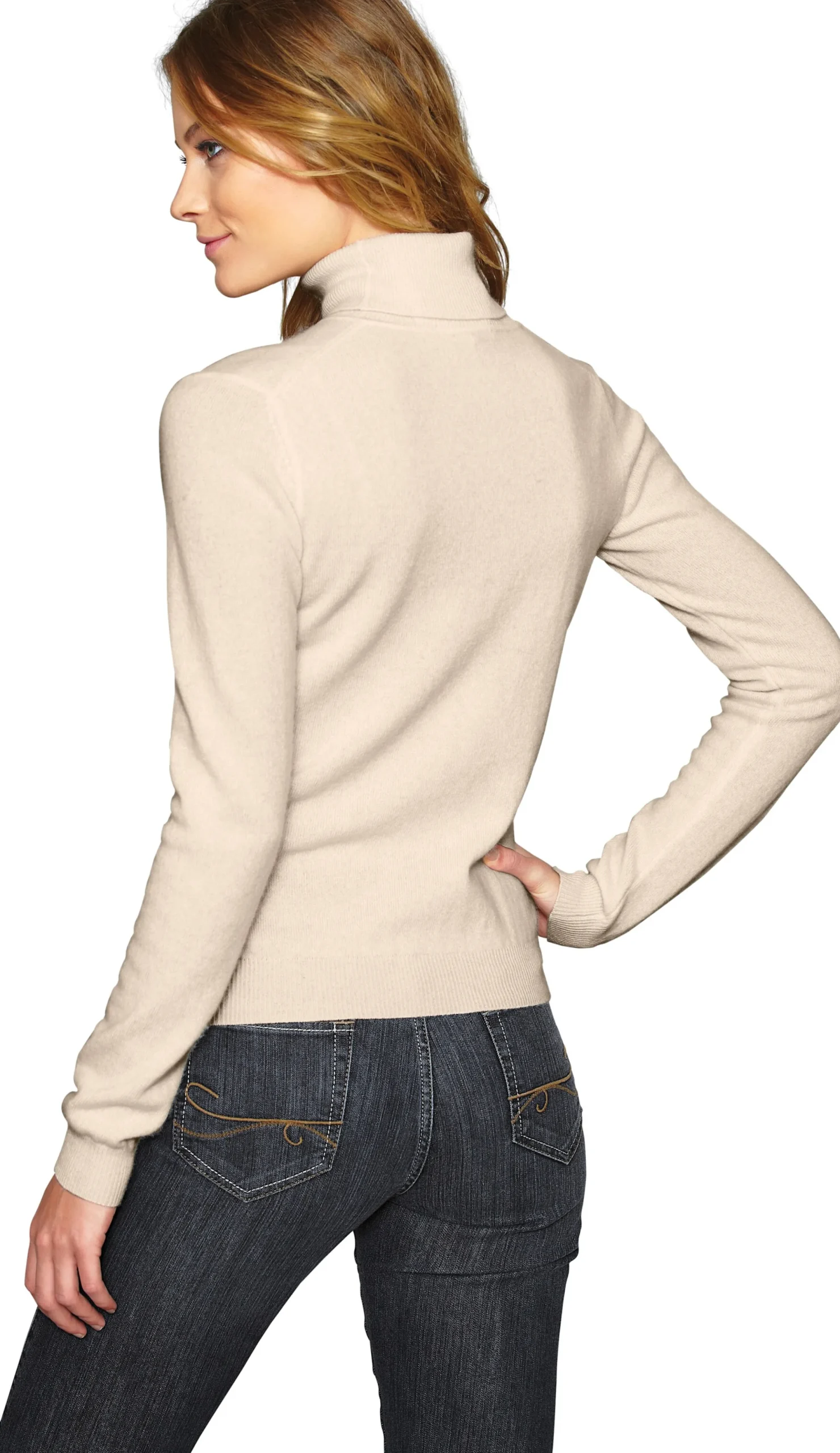 Pullover|heine Kaschmirpullover mit Rollkragen wollweiß