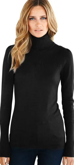 Pullover|heine Kaschmirpullover mit Rollkragen schwarz