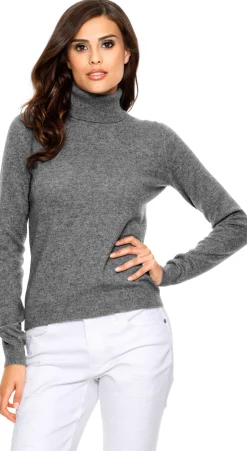 Pullover|heine Kaschmirpullover mit Rollkragen grau-melange