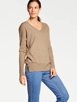 Pullover|heine Kaschmirpullover mit V-Ausschnitt camel