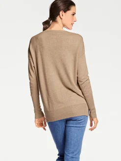 Pullover|heine Kaschmirpullover mit V-Ausschnitt camel