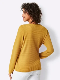Strickjacken|CREATION L PREMIUM Kaschmir-Strickjacke ocker