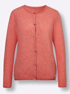Strickjacken|CREATION L PREMIUM Kaschmir-Strickjacke koralle