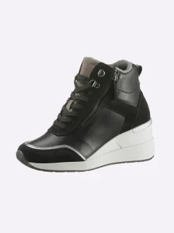 Stiefeletten|Stiefel|heine Keilstiefelette schwarz