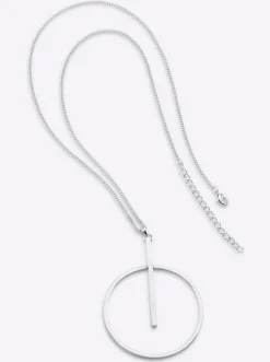 Schmuck|heine Kette mit Anhänger silberfarben